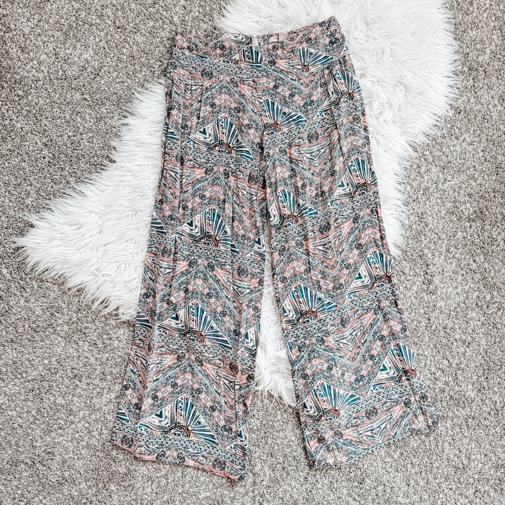 Forever 21 | Pastel Boho Palazzo Style High Waist Pants